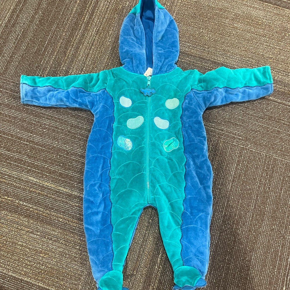 Blue and Green Infant Dinosaur Costume - 3-6 months